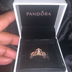 ROSE GOLD PANDORA PRINCESS TIARA RING